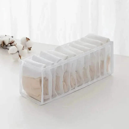 11 Grid Sock Underwear Storage Box Mesh Closet Organizer