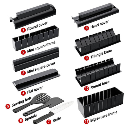 11-Piece: DIY Sushi Making Kit Tools Set