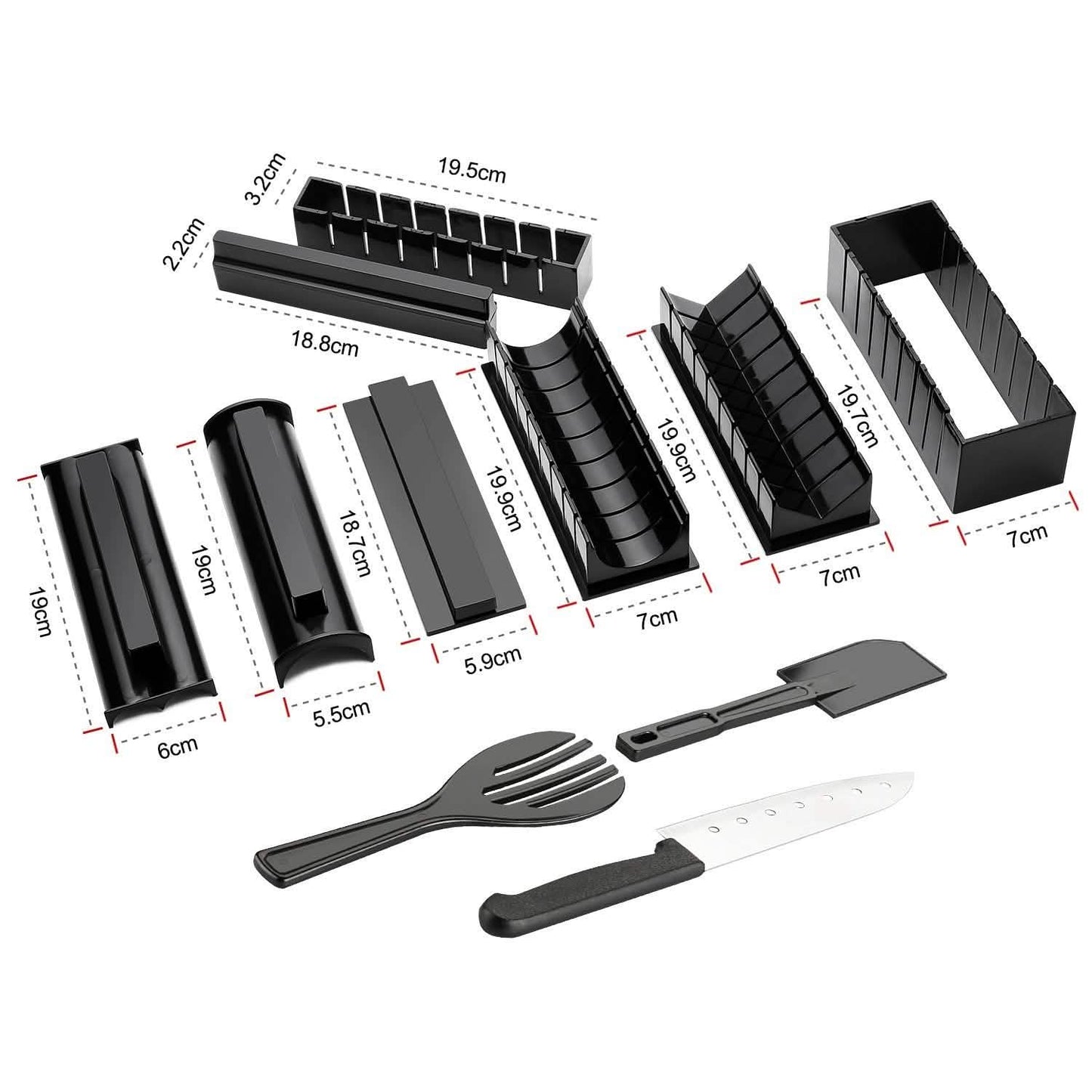 11-Piece: DIY Sushi Making Kit Tools Set