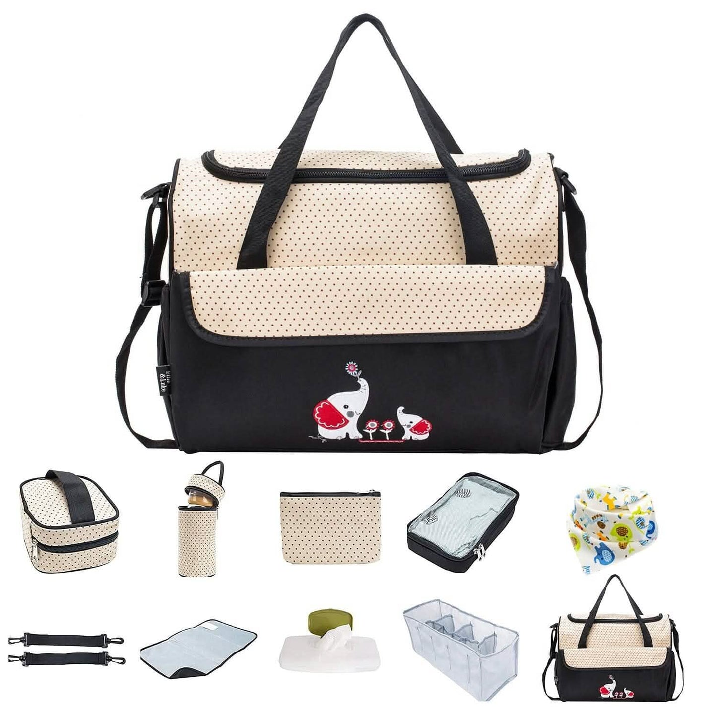 11-Piece Set: Multifunctional Diaper Handbags with Food Bag