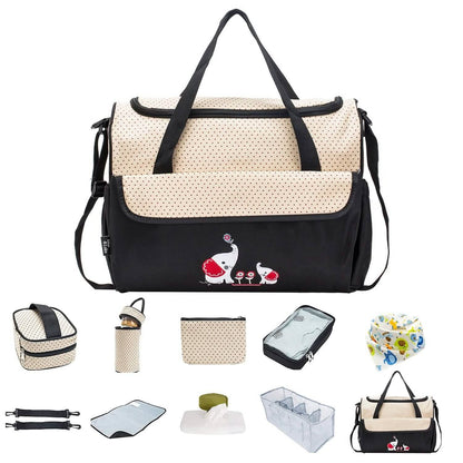 11-Piece Set: Multifunctional Diaper Handbags with Food Bag