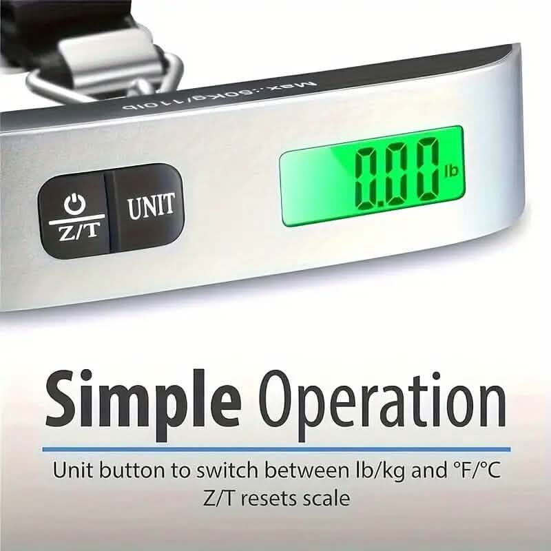 110lb/50kg Capacity Digital Luggage Scale with LCD Display