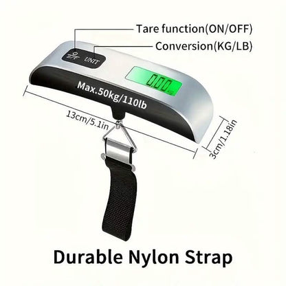 110lb/50kg Capacity Digital Luggage Scale with LCD Display