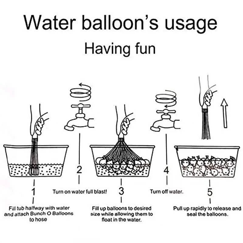 111-Pieces: Quick Filling Water Balloon Bombs
