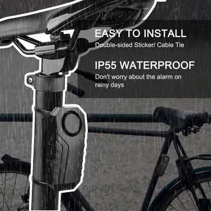 113dB Wireless Vibration Motion Sensor Waterproof Bike Alarm with Remote