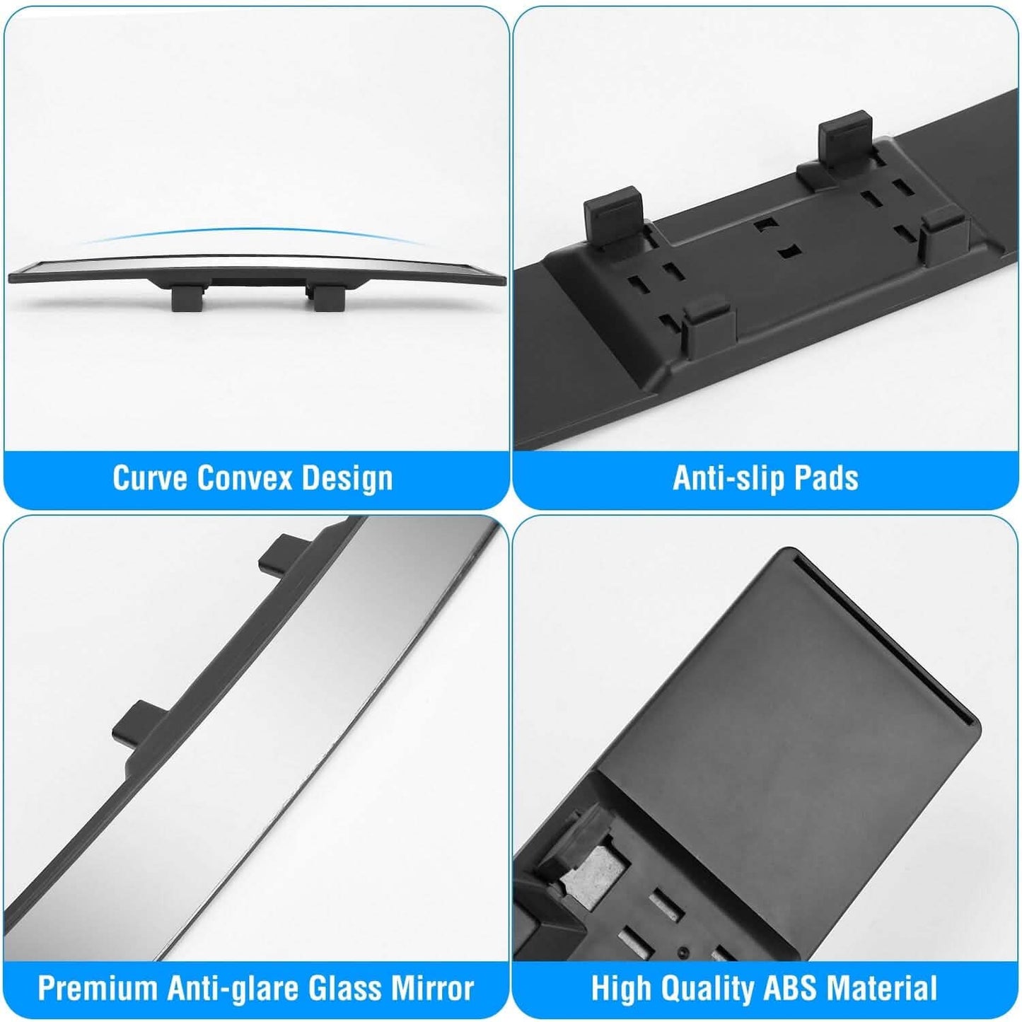 11.4-Inch Interior Clip-On Curve Car Rearview Mirror
