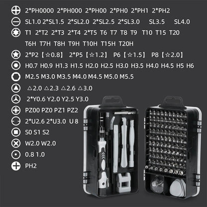 115-in-1 Magnetic Screwdriver Repair Tool Set