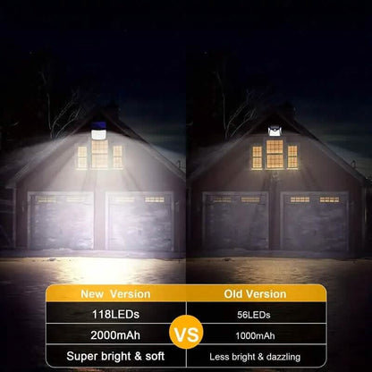 118 LED Solar Motion Sensor Flood Lights with Remote Control
