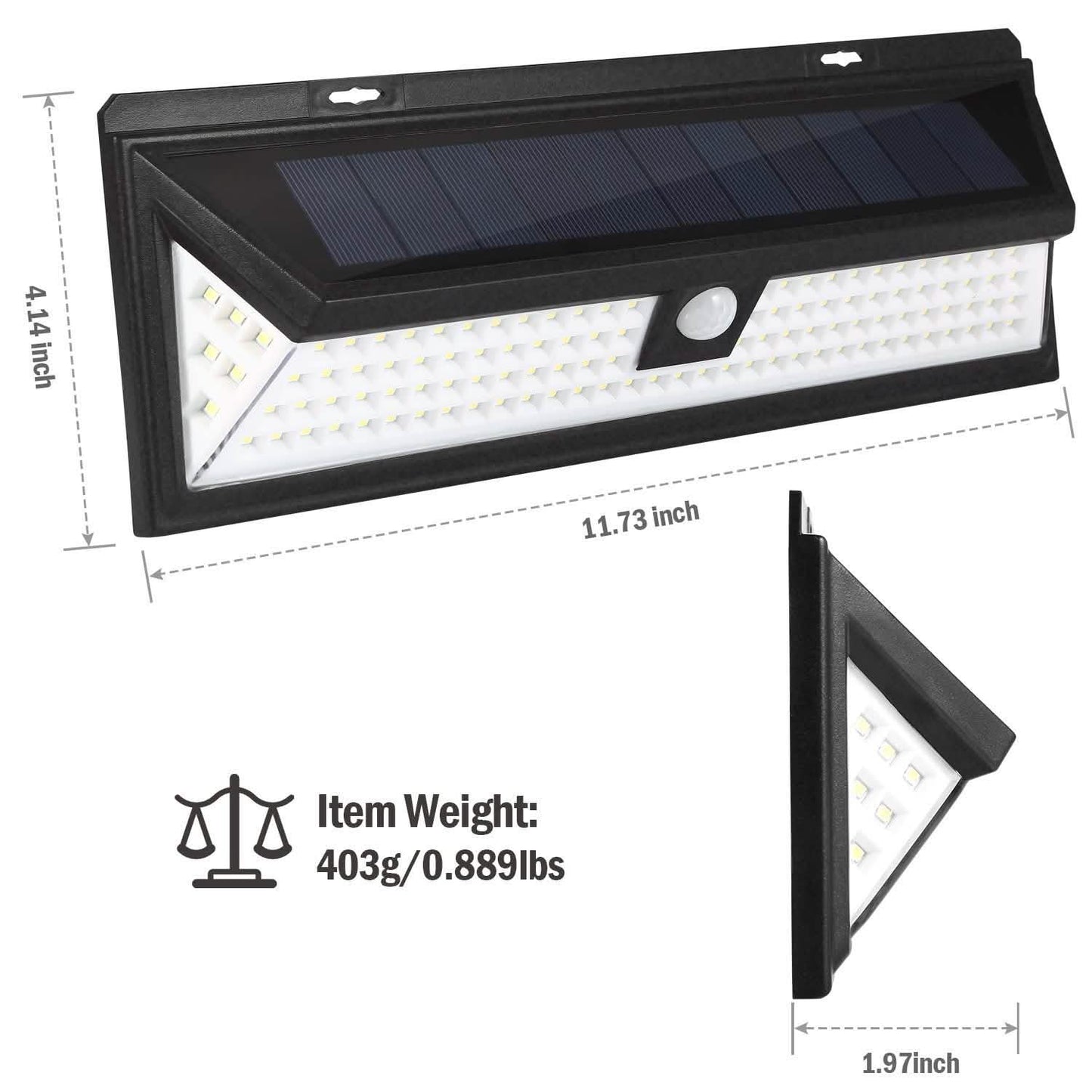 118 LEDs Solar Wall Light Outdoor Motion Sensor Lamp