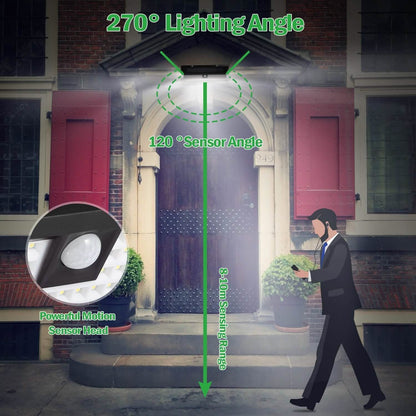 118 LEDs Solar Wall Light Outdoor Motion Sensor Lamp