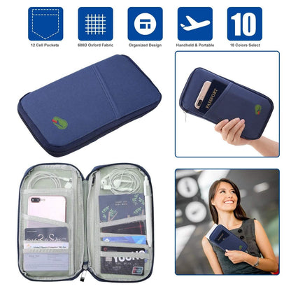 12 Pocket Travel Passport Wallet