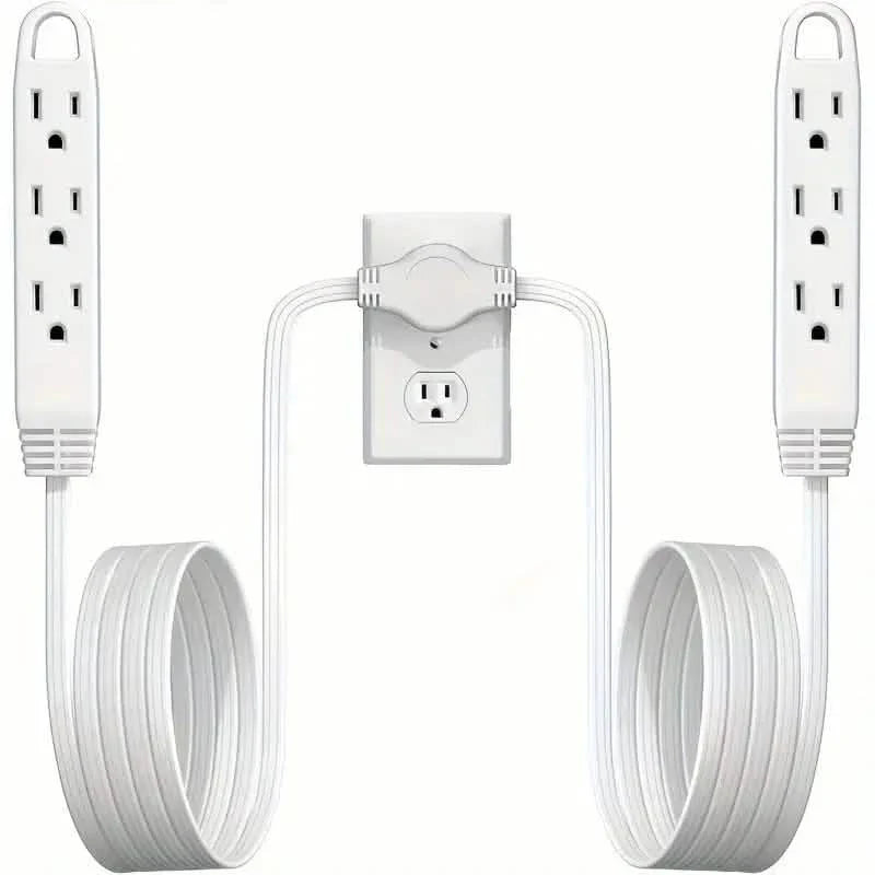 12-Foot Long Extension Cord Power Strip with 6 Feet on Each Side 13A 125V 1625W