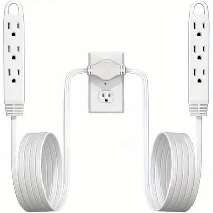 12-Foot Long Extension Cord Power Strip with 6 Feet on Each Side 13A 125V 1625W