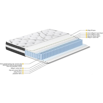 12" Hybrid Pocket Spring Mattress