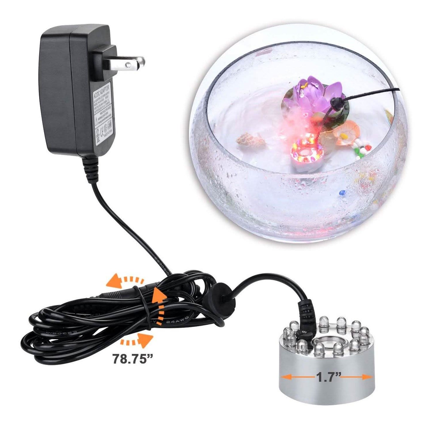 12 LED Changing Color Mist Maker