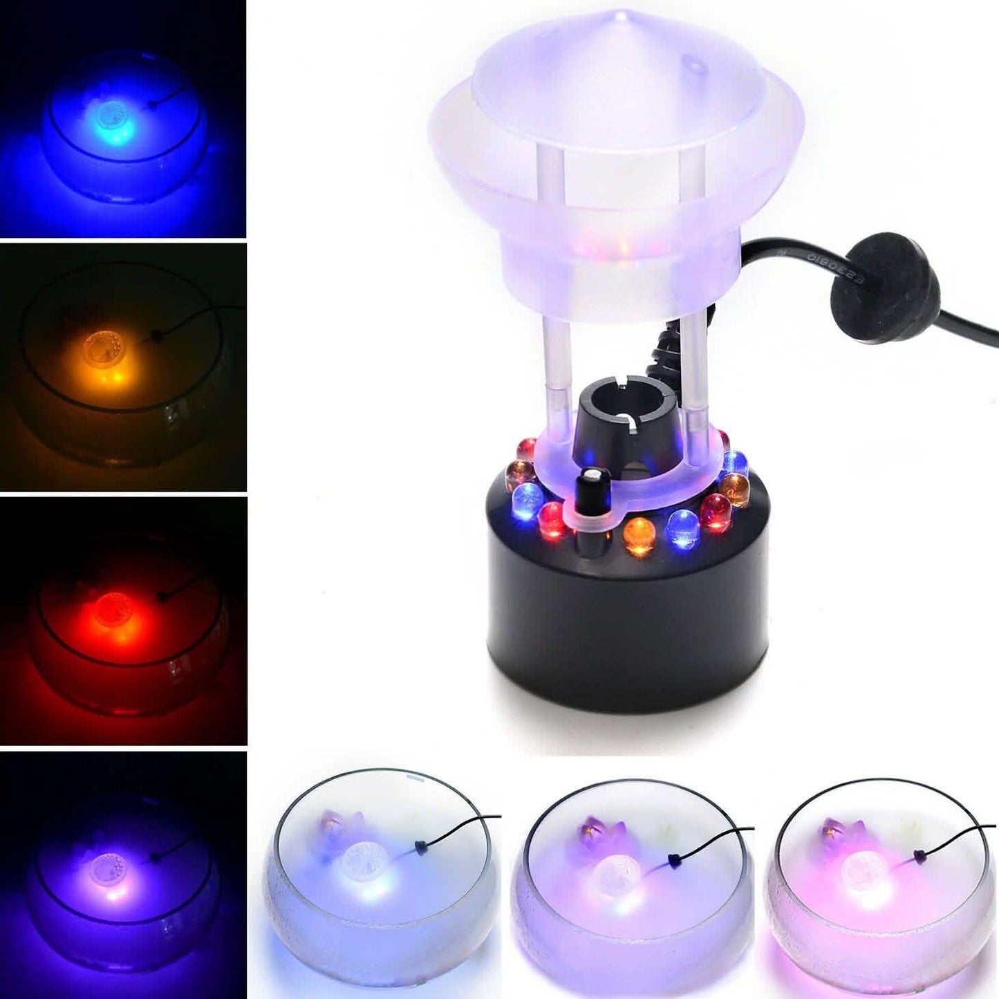 12 LED Mist Water Fountain Machine Atomizer Air Humidifier