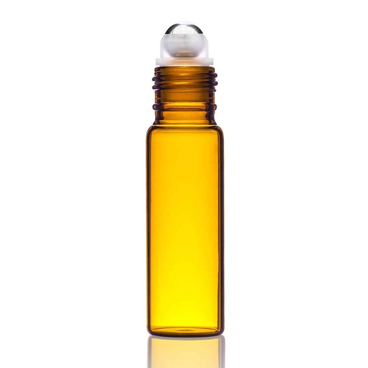 12-Pack: Amber Glass Bottles 10ml with Stainless Steel Roller Balls