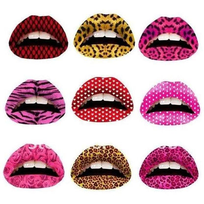 12-Pack: Colorful Temporary Lip Tattoo Set