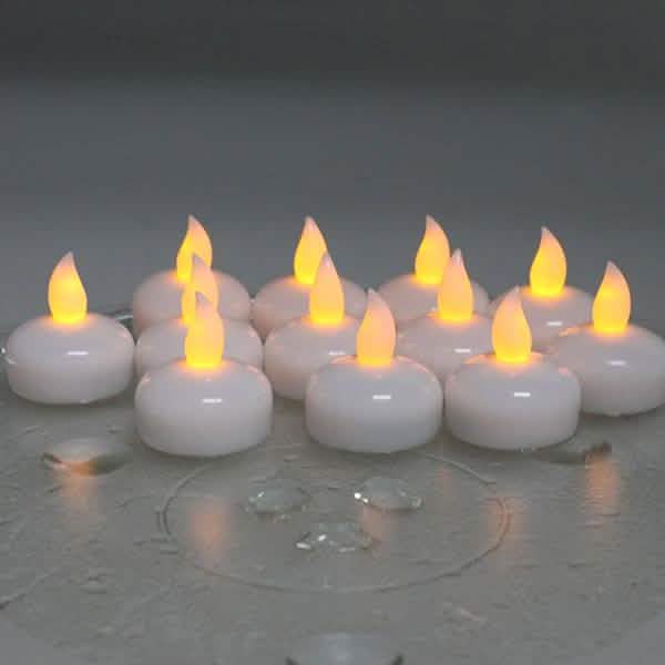 12-Pack: LED Floating Tea Waterproof Flameless Candle
