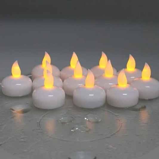 12-Pack: LED Floating Tea Waterproof Flameless Candle