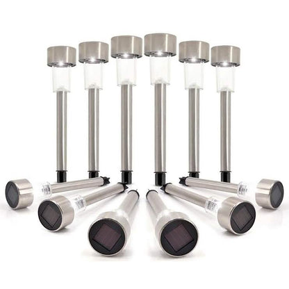 12-Pack: Solar LED Garden Pathway Stake Lights