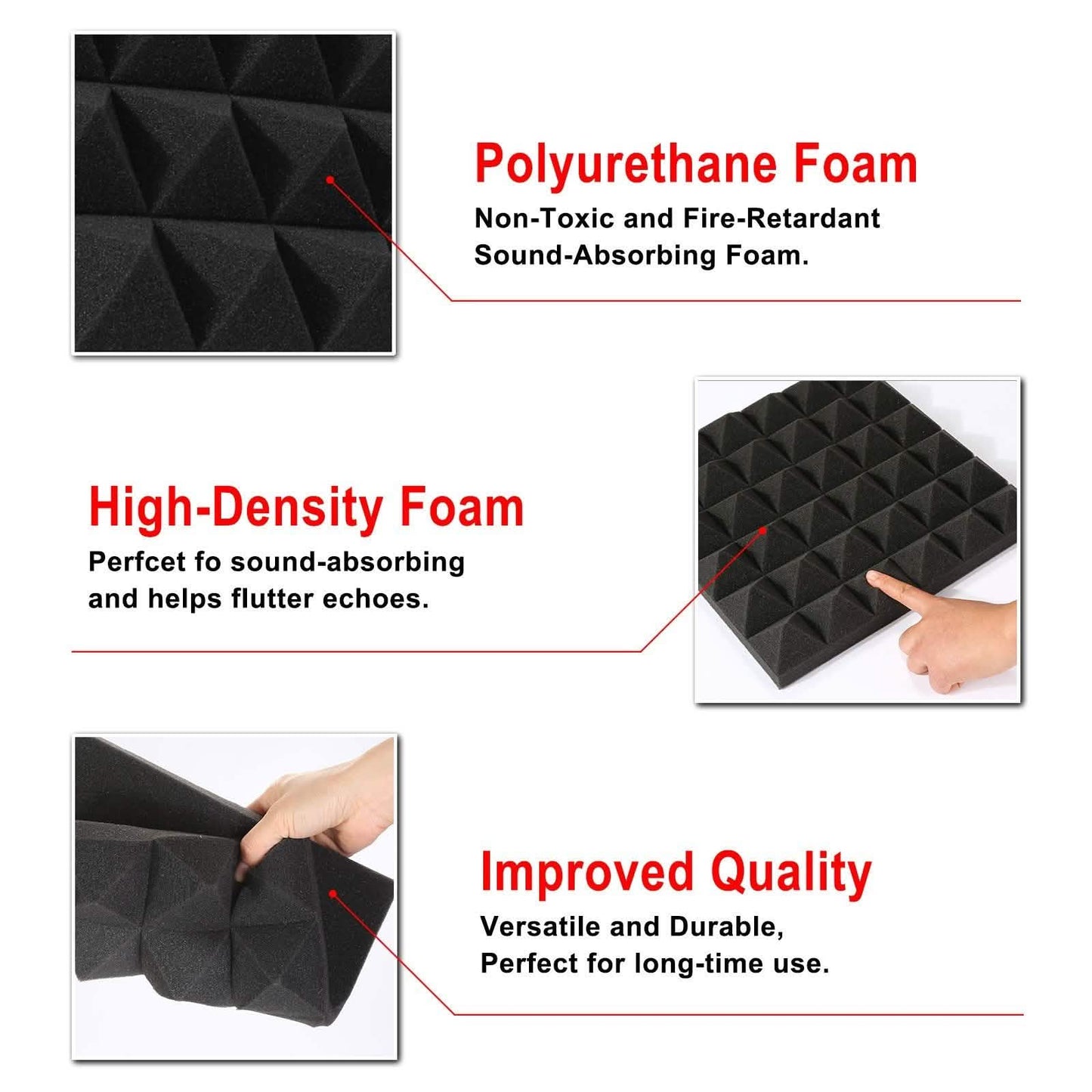 12-Pack: Sound Absorbing Foam for Recording Studio
