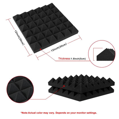 12-Pack: Sound Absorbing Foam for Recording Studio