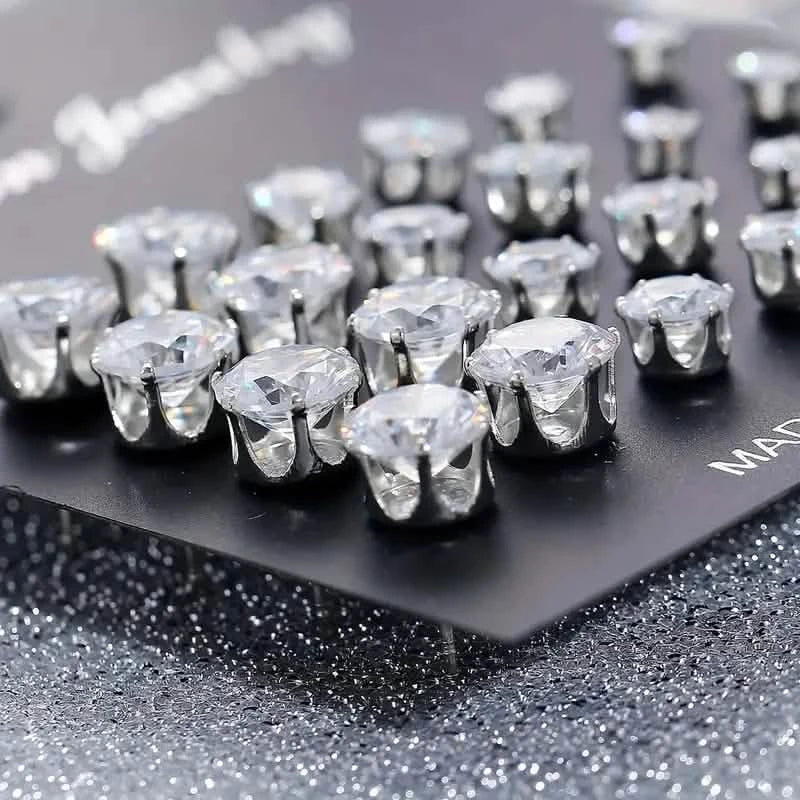 12-Pairs: Fashion Stainless Steel Stud Earrings