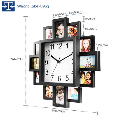 12-Picture Display Wall Clock