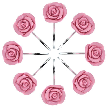 12-Piece: AGPtek Fashion Decorative Home Rose Curtain Hooks