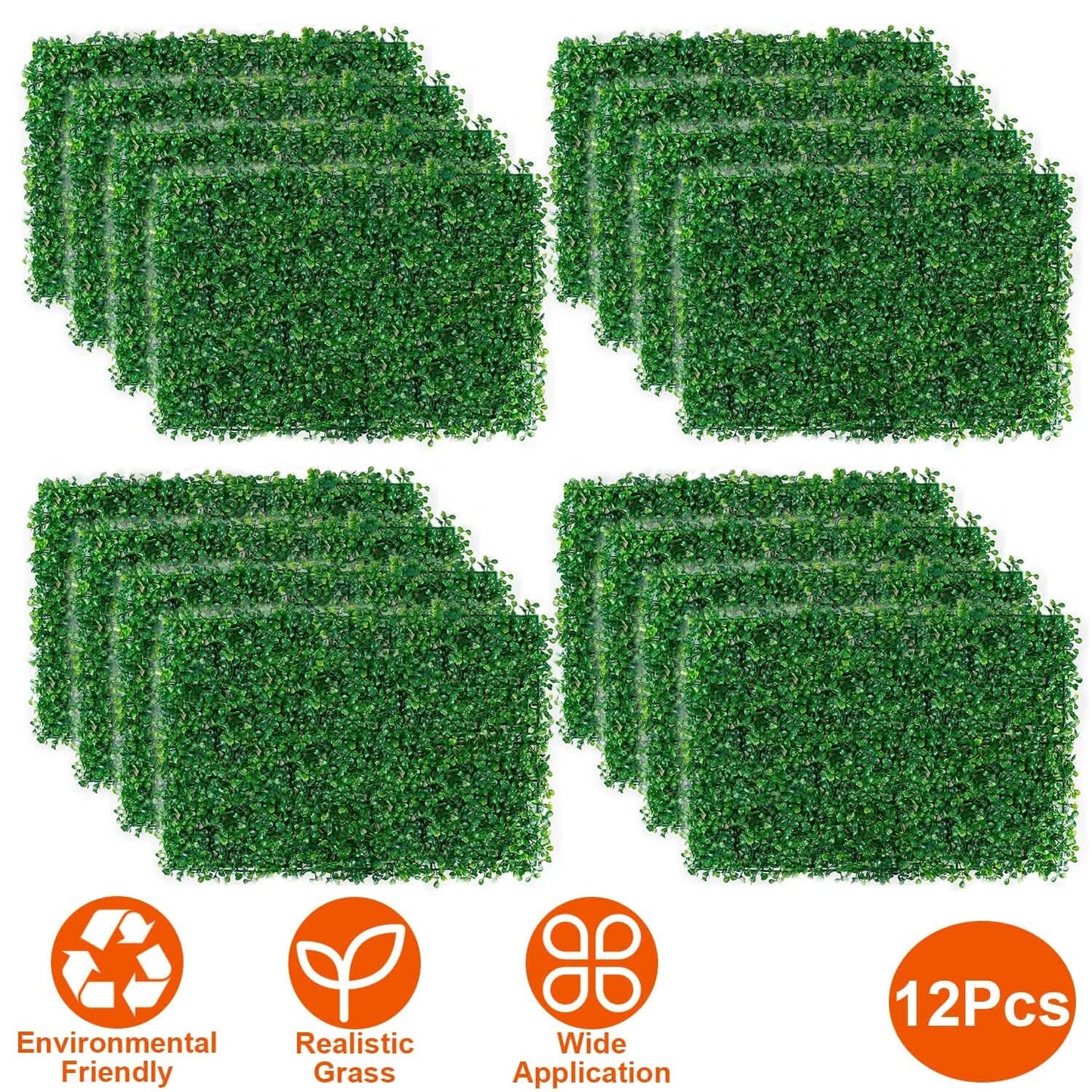 12-Piece: Artificial Boxwood Plant Grass