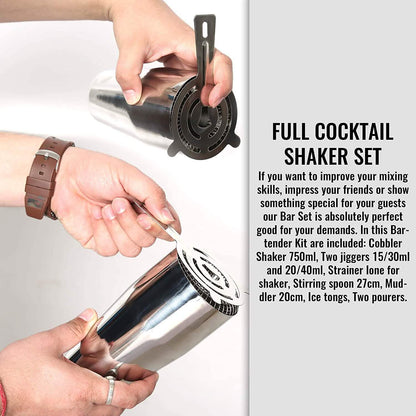 12-Piece: Cocktail Shaker Set