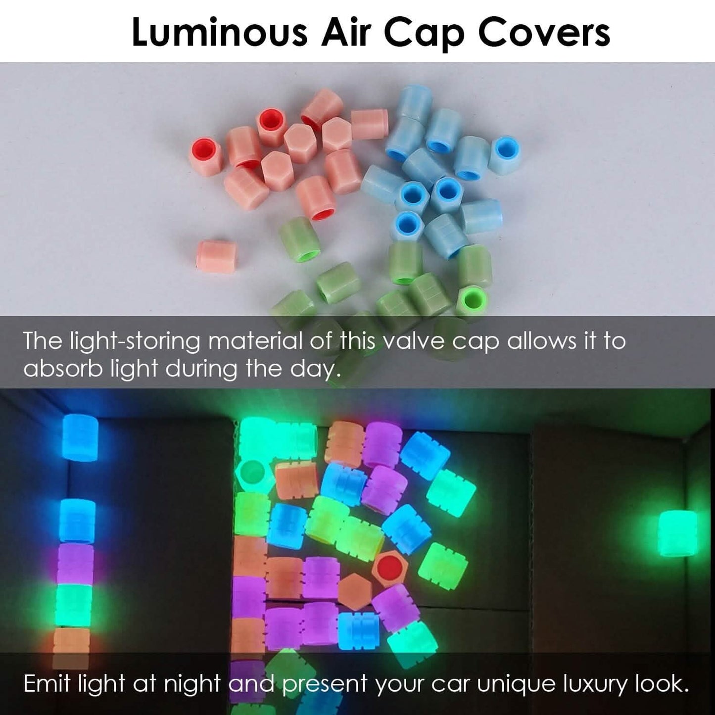 12-Piece: Luminous Car Tire Valve Stem Covers