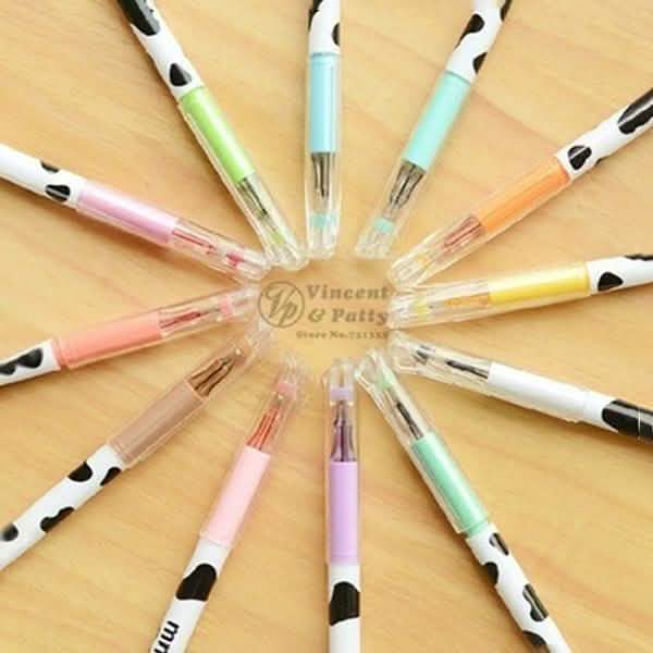 12-Piece: Milky Cow Multicolor Gel Pens