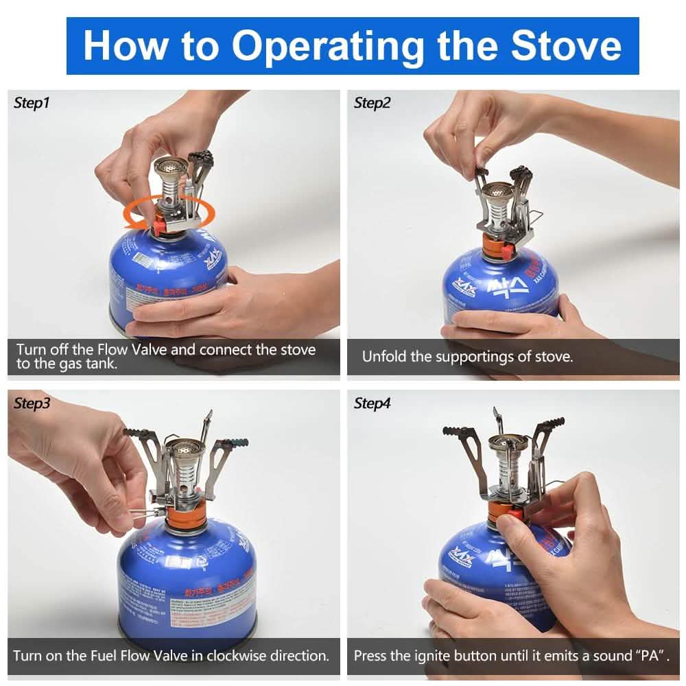 12-Piece: ODOLAND Camping Cookware Mess Kit with Mini Stove
