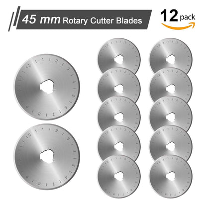 12-Piece Set: 45mm Rotary Cutter Blades