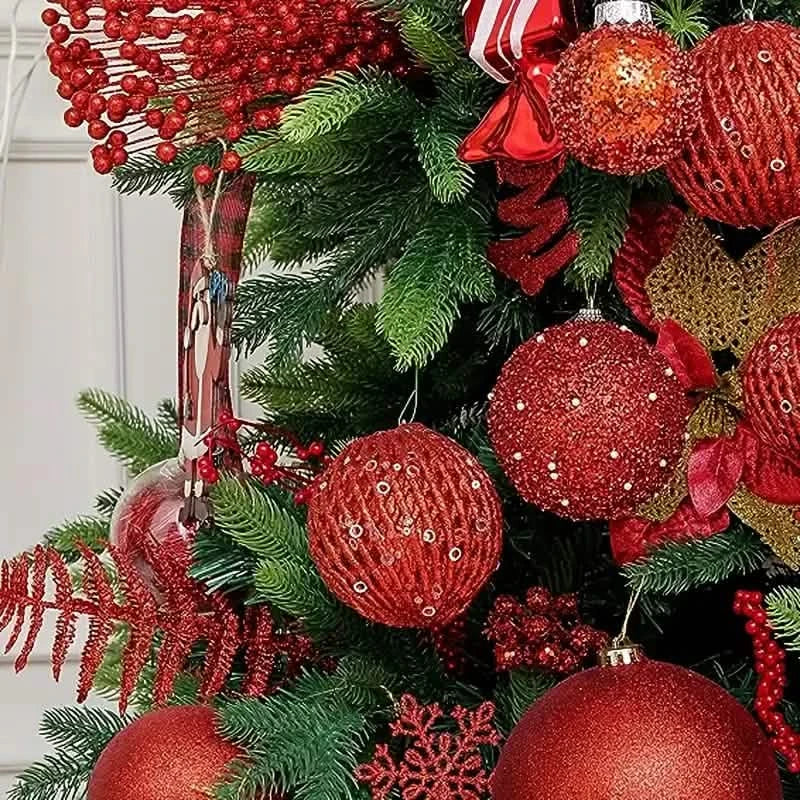 12-Piece Set:  Large Sparkling Glittering Sequins Foam Ball Ornaments