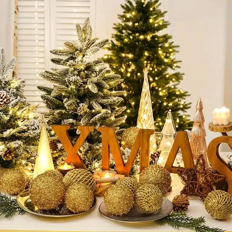 12-Piece Set:  Large Sparkling Glittering Sequins Foam Ball Ornaments