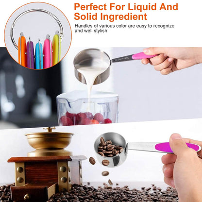 12-Piece: Stainless Steel Measuring Cups Spoons Set