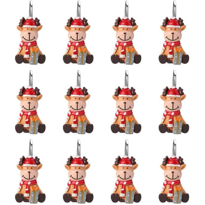 12-Pieces: Christmas Shower Curtain Anti-Rust Hooks
