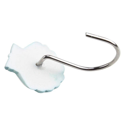 12-Pieces: Seashell Shower Curtain Hooks Bathroom Beach Shell