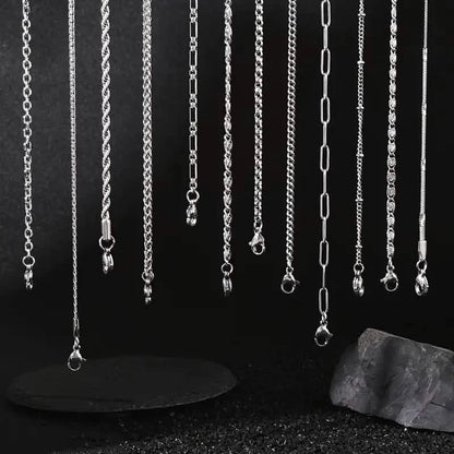 12-Pieces: Stainless Steel Clavicle Necklace Set