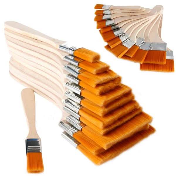12-Pieces: Wooden Oil Painting Brush