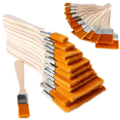 12-Pieces: Wooden Oil Painting Brush
