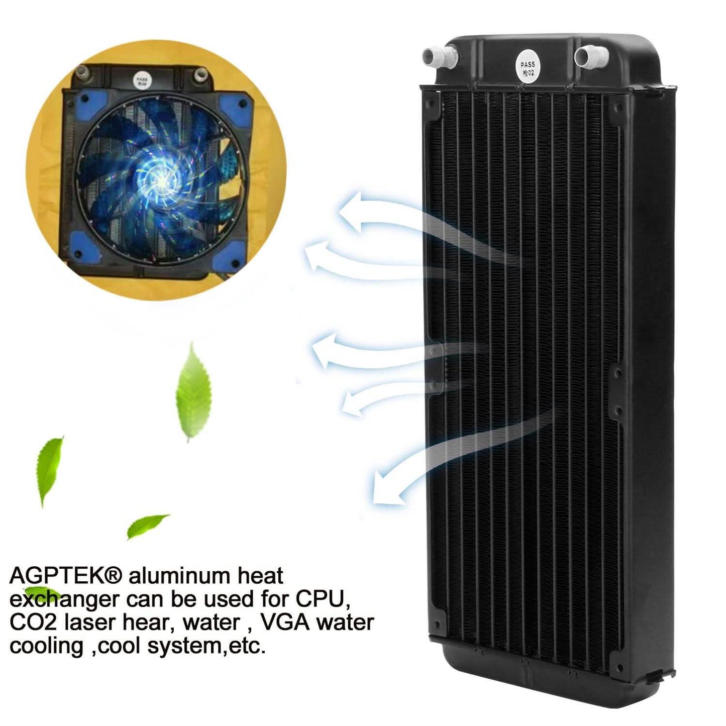 12 Pipe Aluminum CPU CO2 Laser Water Cool System Computer R240