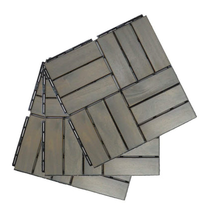 12" x 12" Square Teak Interlocking Deck Tiles