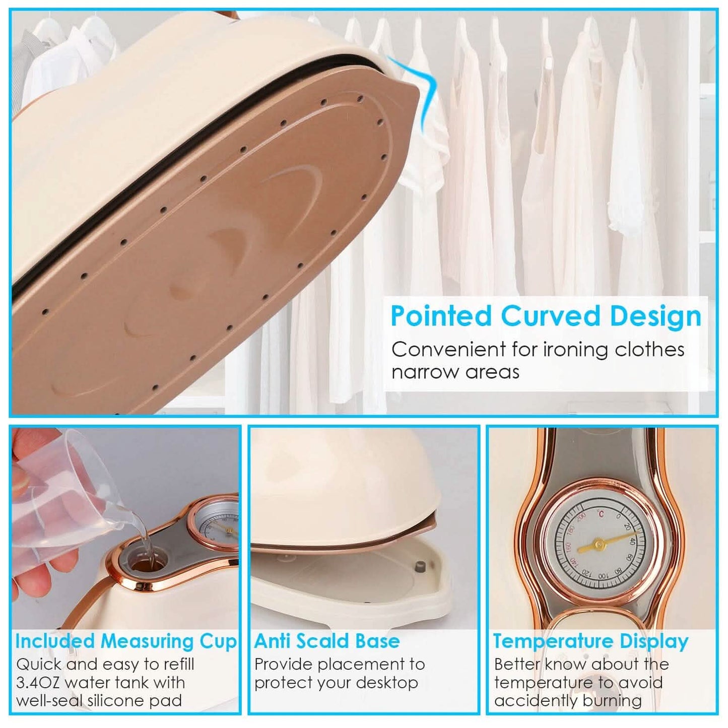 1200W Foldable Handheld Clothes Iron Steamer