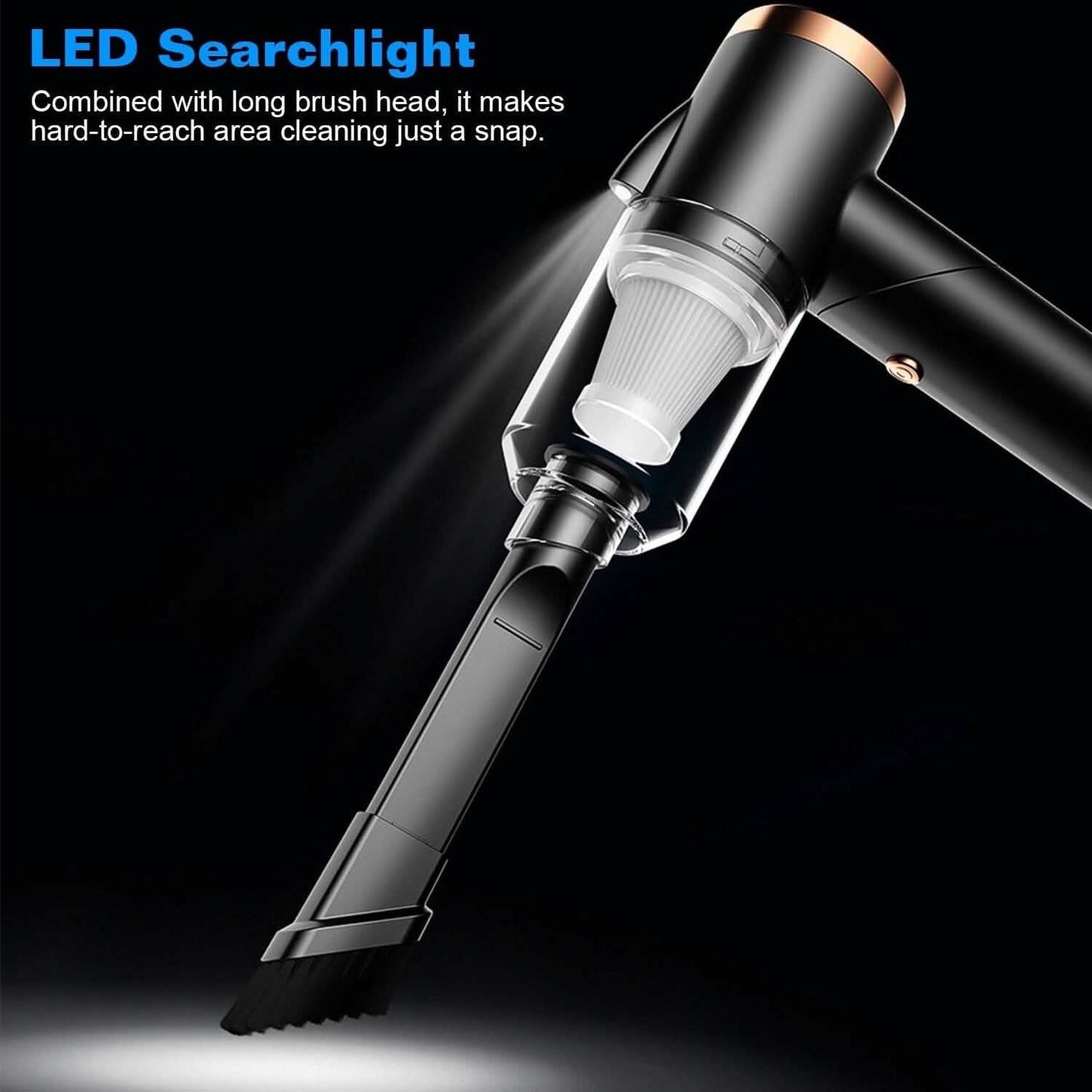 120W 9000PA Cordless Handheld Car Vacuum Cleaner with Searchlight