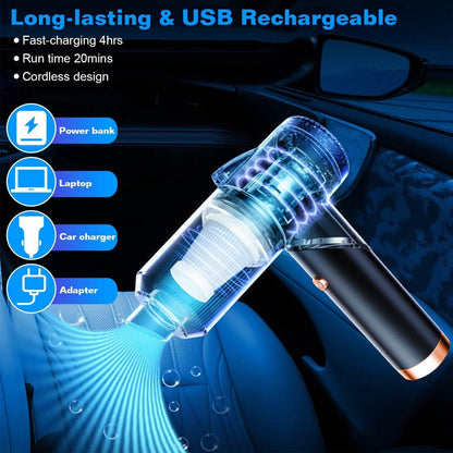120W 9000PA Cordless Handheld Car Vacuum Cleaner with Searchlight