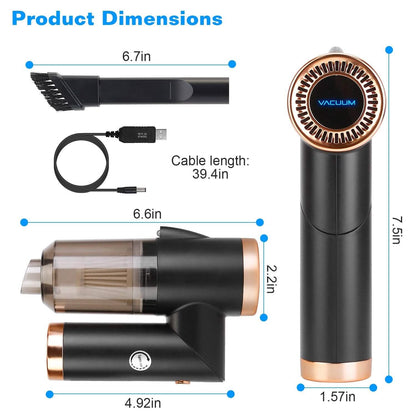 120W 9000PA Cordless Handheld Car Vacuum Cleaner with Searchlight